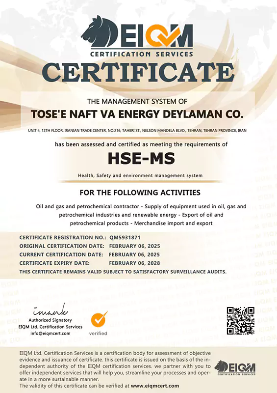 گواهینامه HSE MS